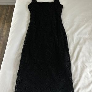 Black midi dress, formal Zara size S
